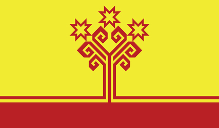 Chuvashia flag vector illustration. のイラスト素材