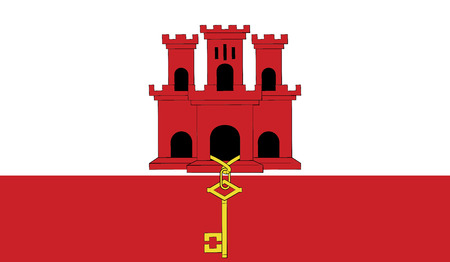 Gibraltar flag vector illustration. のイラスト素材