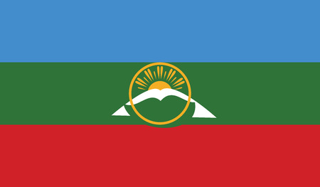Karachay Cherkessia flag vector illustration. のイラスト素材