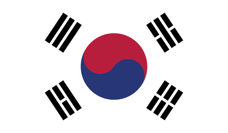South Korea.vector flag of the independent stateのイラスト素材