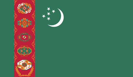 Turkmenistan flag vector illustration. のイラスト素材