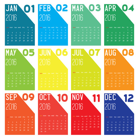 2016 elegant squared calendar. With USA festive days. File easy to edit and apply. Year 2016 calendar. Calendar 2016のイラスト素材