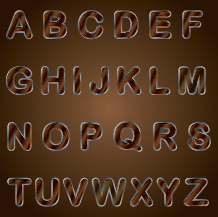 Vector set of Metal letters against erosionのイラスト素材