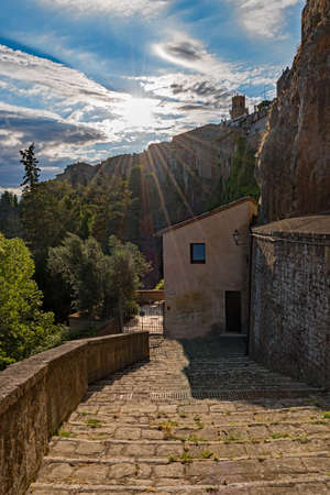 Sunrise over Pitigliano, Tuscany Region, Italyの写真素材