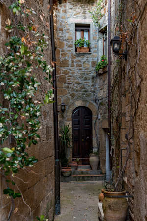 At the old town of Pitigliano, Tuscany Region, Italyの写真素材