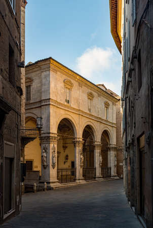 Old town of Siena at the Tuscany Region in Italyの写真素材