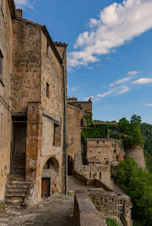 Old town of Sorano at the Tuscany Region in Italyの写真素材