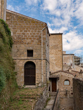 Old town of Sorano at the Tuscany Region in Italyの写真素材