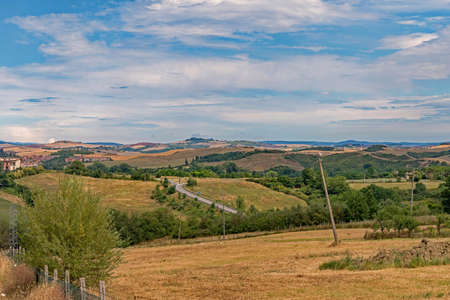 Landscape of the Tuscany near Siena in Italyの写真素材