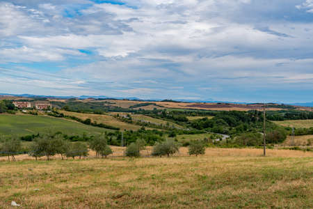 Landscape of the Tuscany near Siena in Italyの写真素材