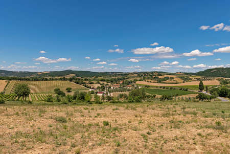 Landscape of the Val d'Orcia at the Tuscany Region in Italyの写真素材
