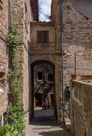 The beautiful old town of Anghiari at the Tuscany Region in Italyの写真素材