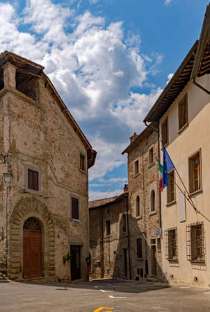 The beautiful old town of Anghiari at the Tuscany Region in Italyの写真素材
