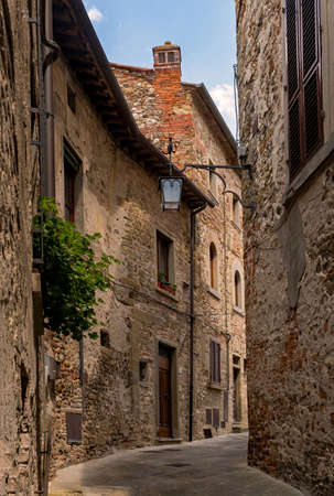 The beautiful old town of Anghiari at the Tuscany Region in Italyの写真素材
