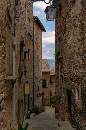 The beautiful old town of Anghiari at the Tuscany Region in Italyの写真素材