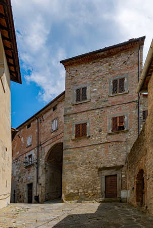 The beautiful old town of Anghiari at the Tuscany Region in Italyの写真素材