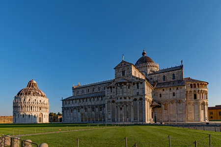The Piazza Miracoli at Pisa, Tuscany Region in Italyの写真素材