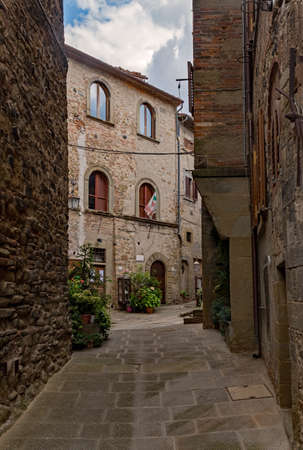 Old town of Anghiari at the Tuscany Region in Italyの写真素材