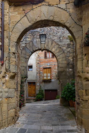 Old town of Anghiari at the Tuscany Region in Italyの写真素材