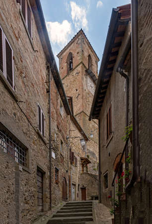 Old town of Anghiari at the Tuscany Region in Italyの写真素材