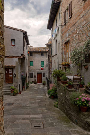 Old town of Anghiari at the Tuscany Region in Italyの写真素材