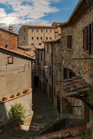 Old town of Anghiari at the Tuscany Region in Italyの写真素材