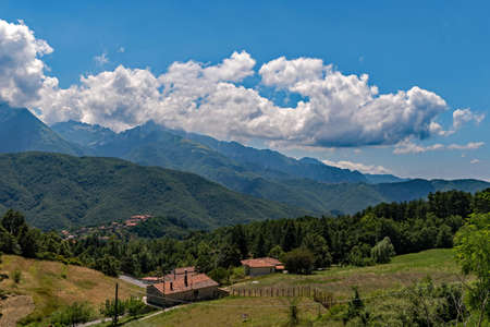 Landscape of the North of the Tuscany Region near Casone Carpinelli in Italyの写真素材