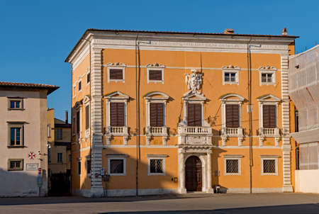 Old buildings at the Piazza dei Cavalieri at Pisa, Tuscany Region in Italyの写真素材