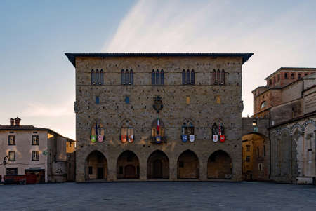 Townhall of Pistoia at the Tuscany Region in Italyの写真素材