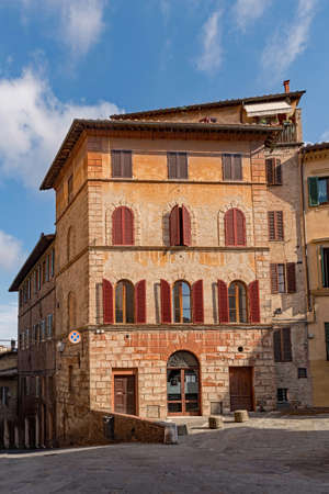 The old town of Siena at the Tuscany Region in Italyの写真素材