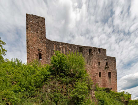 Ruin of Freienstein Castle in Gammelsbach, Oberzent in the Odenwald, Hesse, Germanyの写真素材