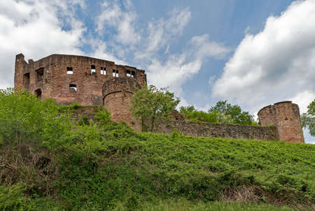Ruin of Freienstein Castle in Gammelsbach, Oberzent in the Odenwald, Hesse, Germanyの写真素材