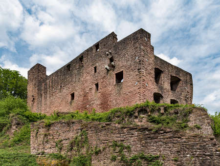 Ruin of Freienstein Castle in Gammelsbach, Oberzent in the Odenwald, Hesse, Germanyの写真素材