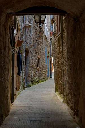 At the beautiful old town of Pitigliano at the Tuscany Region in Italyの写真素材