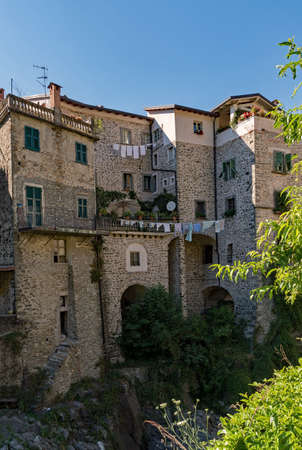 The beautiful old town of Bagnone at the Massa-Carrara, Tuscany Region in Italyの写真素材
