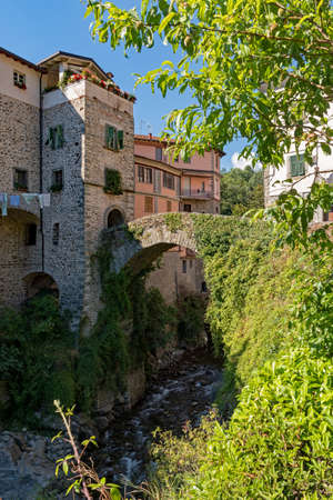 The beautiful old town of Bagnone at the Massa-Carrara, Tuscany Region in Italyの写真素材