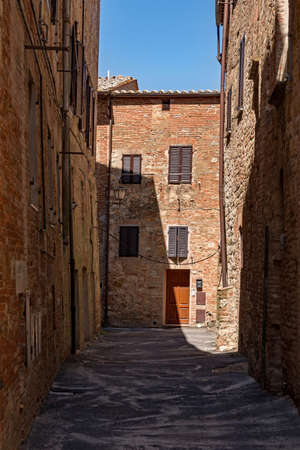 At the old town of Montepulciano at the Tuscany Region in Italyの写真素材