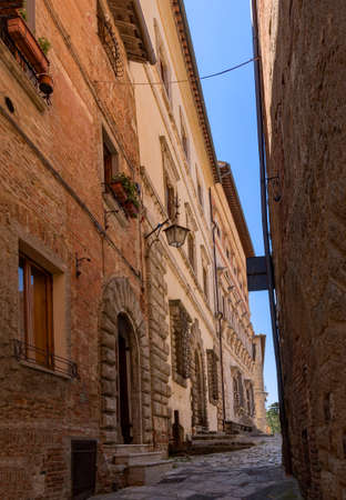At the old town of Montepulciano at the Tuscany Region in Italyの写真素材