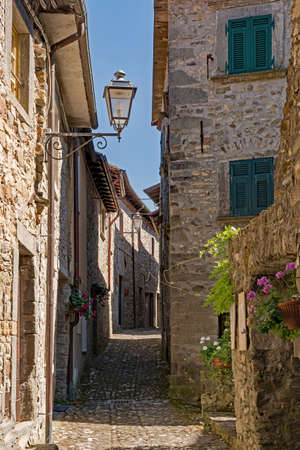 The Castiglione Del Terziere at Bagnone, Tuscany Region in Italyの写真素材