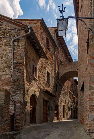 The old town of Anghiari at the Tuscany Region in Italyの写真素材