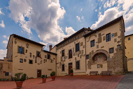 The old town of Anghiari at the Tuscany Region in Italyの写真素材