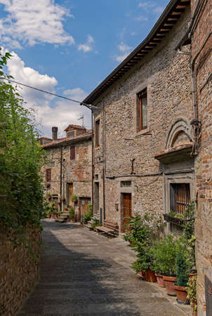 The old town of Anghiari at the Tuscany Region in Italyの写真素材