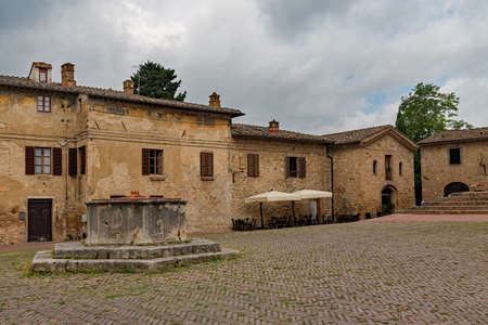 The old town of Gimignano at the Tuscany Region in Italyの写真素材