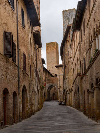 The old town of Gimignano at the Tuscany Region in Italyの写真素材