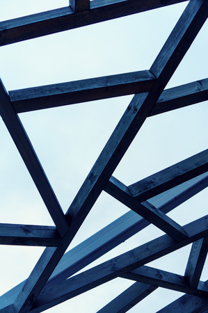 abstract design on a background of blue skyの写真素材