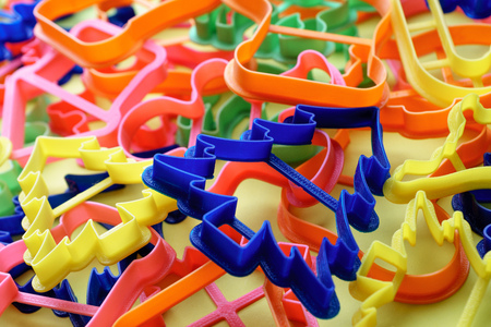 Many different forms of gingerbread stampsの写真素材