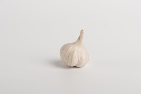 Garlic isolated on white background.の写真素材