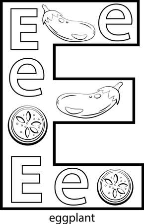 children's alphabet coloring book with fruits and vegetableのイラスト素材