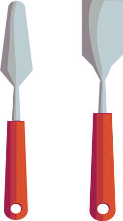 An artistic tool-a palette knife on an isolated background. Traditional art, a painting tool.のイラスト素材