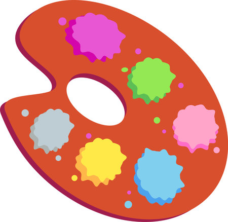 Modern art palette with six colors, vector illustrationのイラスト素材